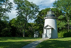 Two of Restored Three Sisters Lights on Their Original Site